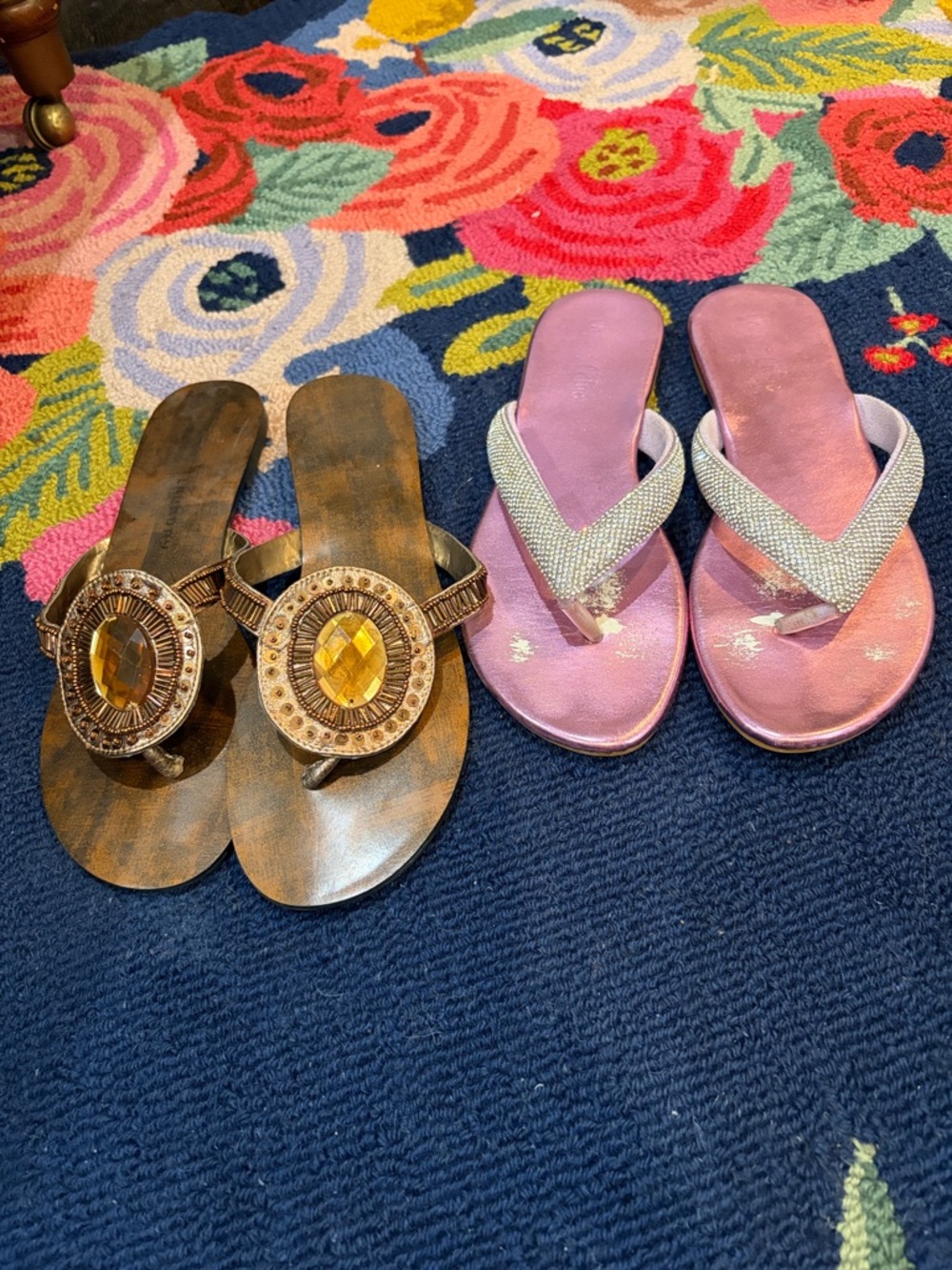 Two Pairs Chinese Laundry & Chase + Chloe Crystal Gem Rhinestone Sandals Size 10